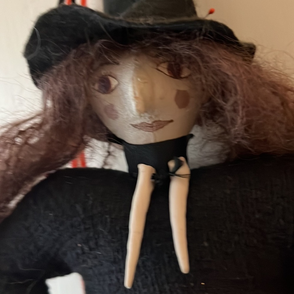 Vintage folk art witch doll